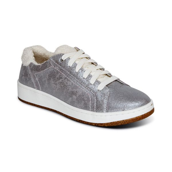 Aetrex Women's Blake Sneakers Silver Shoes UK 4496-096